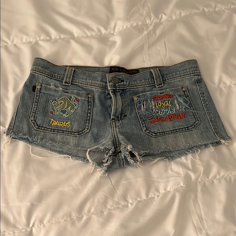 Juicy Couture Zodiac Denim Shorts Taurus size 28